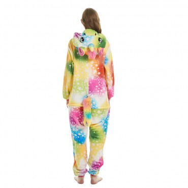 Rainbow Pegasus Costume Unicorn Pajama Onesie Kigurumi Jumpsuit with Zip