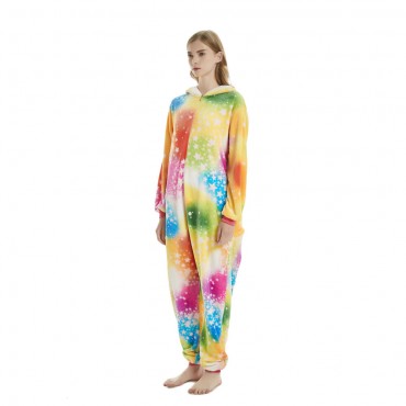 Rainbow Pegasus Costume Unicorn Pajama Onesie Kigurumi Jumpsuit with Zip