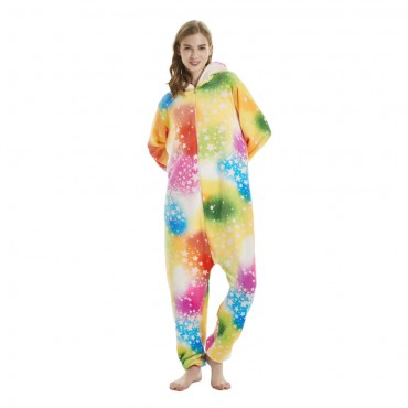 Rainbow Pegasus Costume Unicorn Pajama Onesie Kigurumi Jumpsuit with Zip