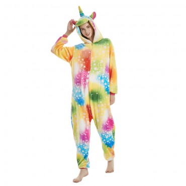 Rainbow Pegasus Costume Unicorn Pajama Onesie Kigurumi Jumpsuit with Zip