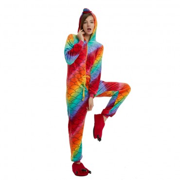 Fishscale Costume Unicorn Pajama Onesie Kigurumi Jumpsuit with Zip