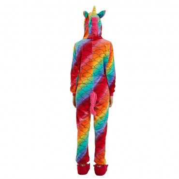 Fishscale Costume Unicorn Pajama Onesie Kigurumi Jumpsuit with Zip