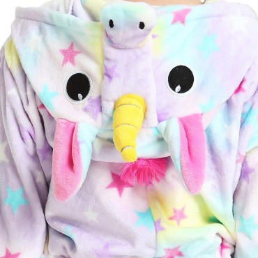 Star Pattern Costume Pajama Onesie Kigurumi Jumpsuit with Zip