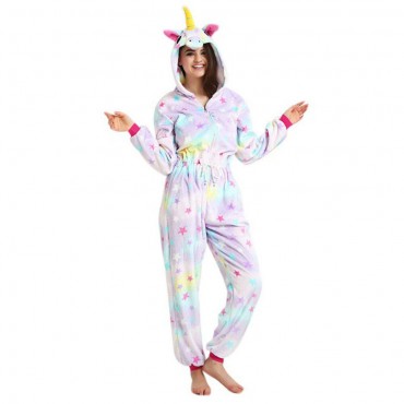 Star Pattern Costume Pajama Onesie Kigurumi Jumpsuit with Zip