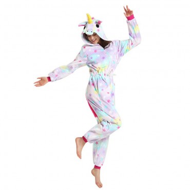 Star Pattern Costume Pajama Onesie Kigurumi Jumpsuit with Zip