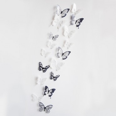 3D Colorful Butterfly Wall Decal Sticker 18pcs