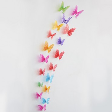 3D Colorful Butterfly Wall Decal Sticker 18pcs