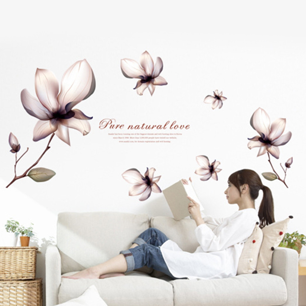 Pure Nature Love Lotus Wall Decal Sticker