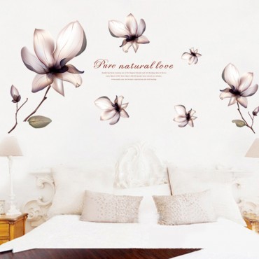 Pure Nature Love Lotus Wall Decal Sticker