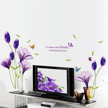 Purple Lotus Wall Decal Sticker