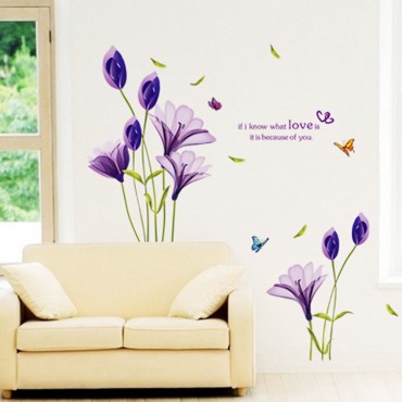 Purple Lotus Wall Decal Sticker