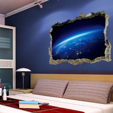 Universe Star Fake Window Wall Decal Sticker