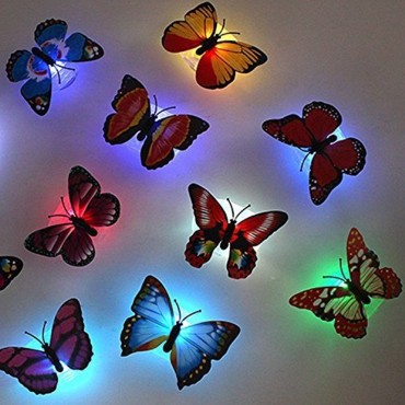 3D Flashing LED Butterfly Wall Decal Sticker 