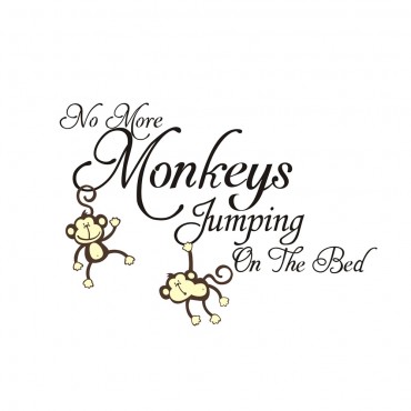 No Monkeys Jumping on Bed Wall Decal Sticker