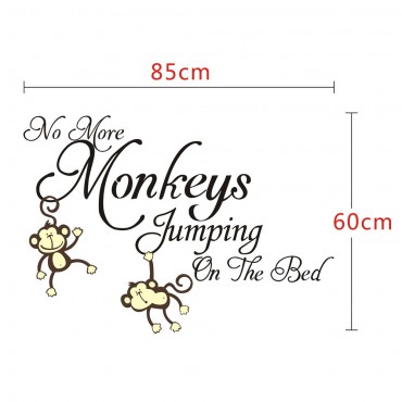 No Monkeys Jumping on Bed Wall Decal Sticker