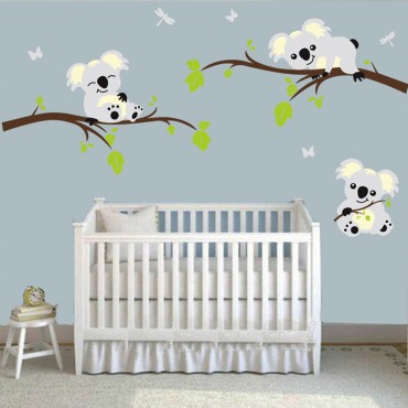 Koala On Tree Wall Decal Sticker