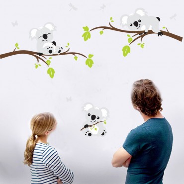 Koala On Tree Wall Decal Sticker