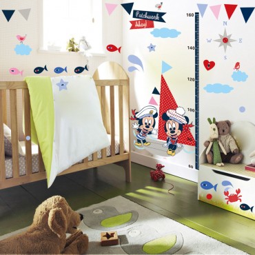 Disney Mickey Minnie Sailor Kids Growth Chart Wall Decal Sticker MM001