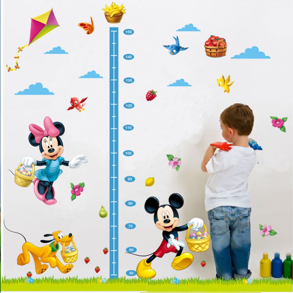 Disney Mickey Minnie Collecting Fruit Kids Growth Chart Wall Decal Sticker