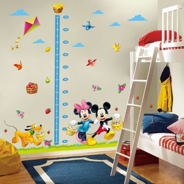 Disney Mickey Minnie Collecting Fruit Kids Growth Chart Wall Decal Sticker