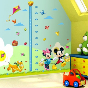 Disney Mickey Minnie Collecting Fruit Kids Growth Chart Wall Decal Sticker