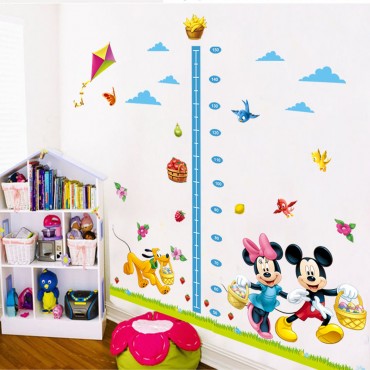 Disney Mickey Minnie Collecting Fruit Kids Growth Chart Wall Decal Sticker