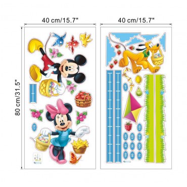 Disney Mickey Minnie Collecting Fruit Kids Growth Chart Wall Decal Sticker