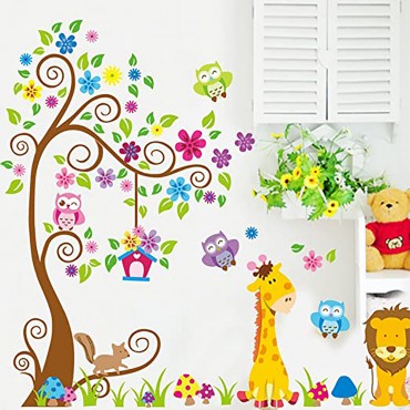 Jungle Zoo Animal Giraffe Lion Squirral Monkey Wall Decal Sticker ZY1218