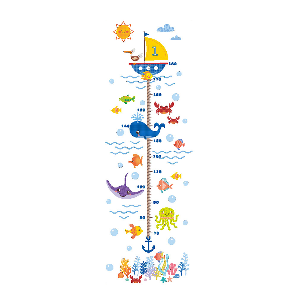 Sea Creature Sailors Kids Growth Chart Wall Decal Sticker