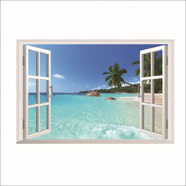 Sea View Fake Window Wall Decal Sticker ZY1430