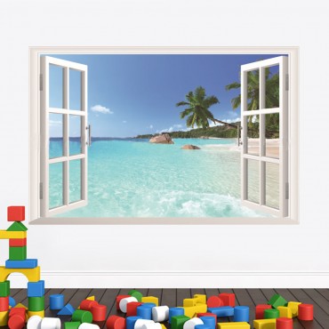 Sea View Fake Window Wall Decal Sticker ZY1430