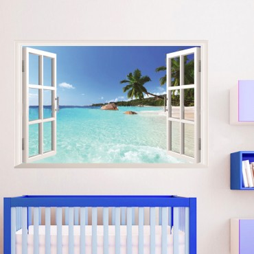 Sea View Fake Window Wall Decal Sticker ZY1430