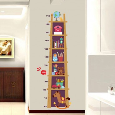 Book Shelves Kids Growth Chart Wall Decal Sticker