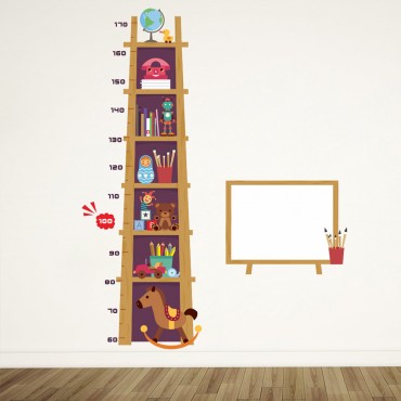 Book Shelves Kids Growth Chart Wall Decal Sticker