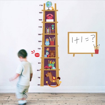 Book Shelves Kids Growth Chart Wall Decal Sticker