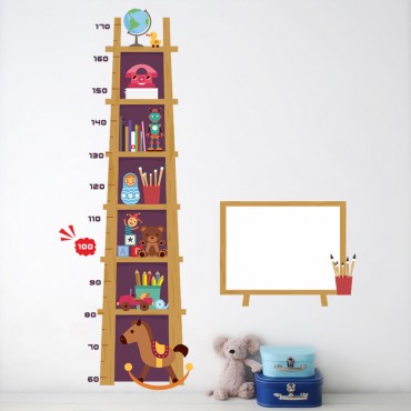 Book Shelves Kids Growth Chart Wall Decal Sticker