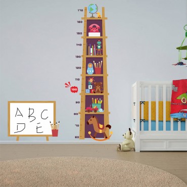 Book Shelves Kids Growth Chart Wall Decal Sticker