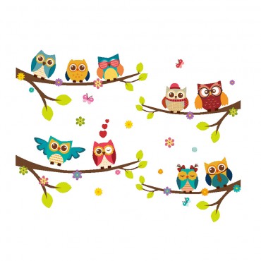 Owl Singing on Tree Wall Decal Sticker ZY242