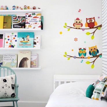 Owl Singing on Tree Wall Decal Sticker ZY242