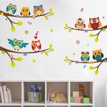 Owl Singing on Tree Wall Decal Sticker ZY242