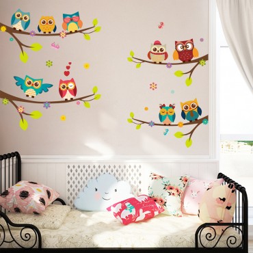 Owl Singing on Tree Wall Decal Sticker ZY242