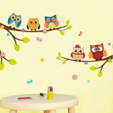 Owl Singing on Tree Wall Decal Sticker ZY242