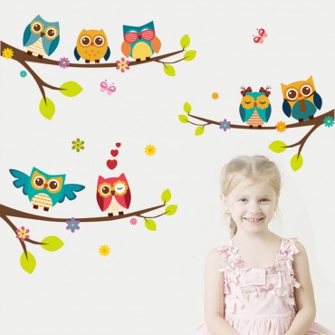 Owl Singing on Tree Wall Decal Sticker ZY242