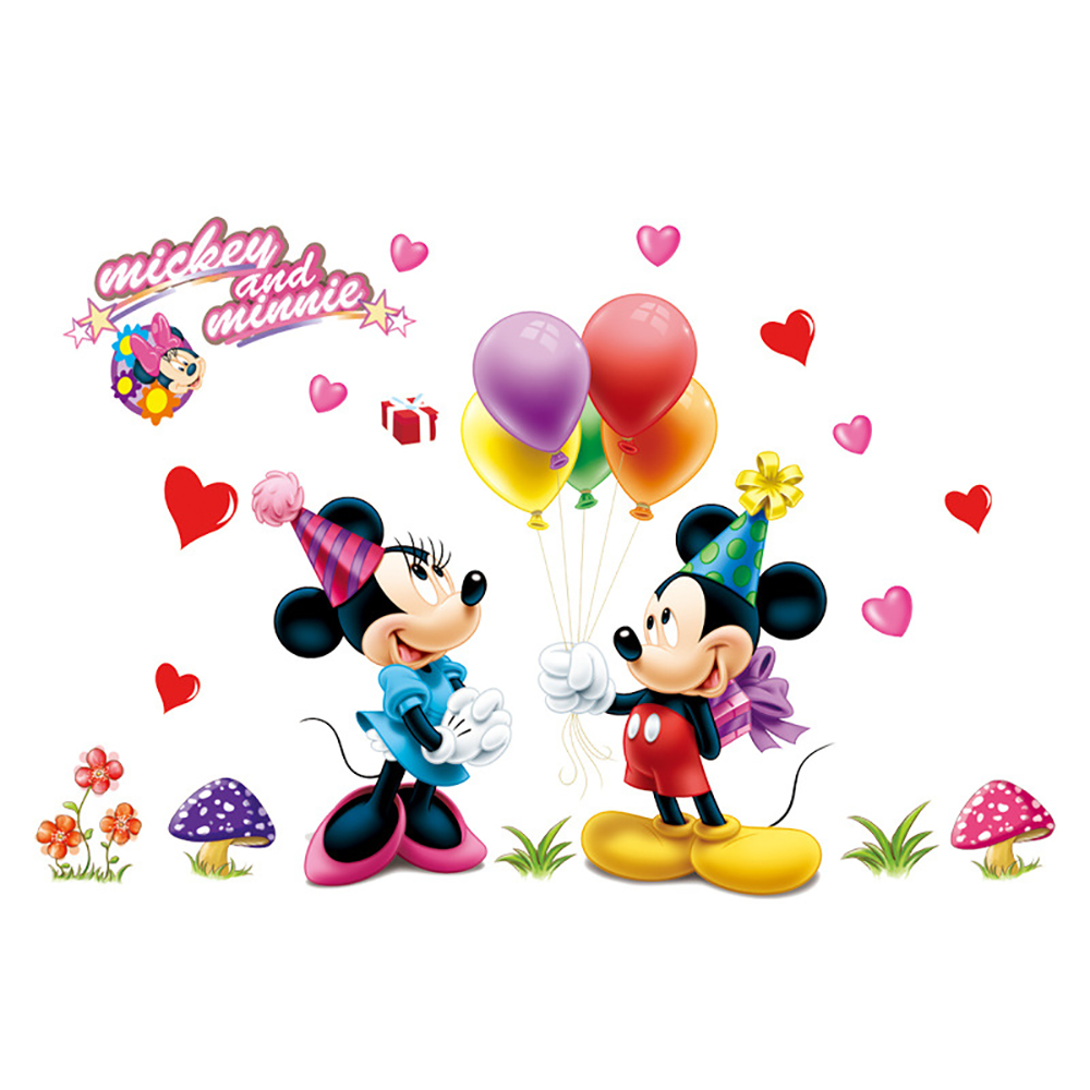 Disney Mickey and Minnie Have Fun with Ballons Wall Decal Sticker