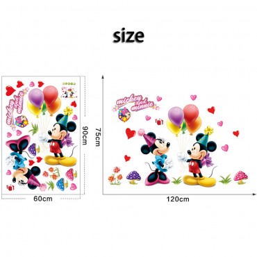 Disney Mickey and Minnie Have Fun with Ballons Wall Decal Sticker