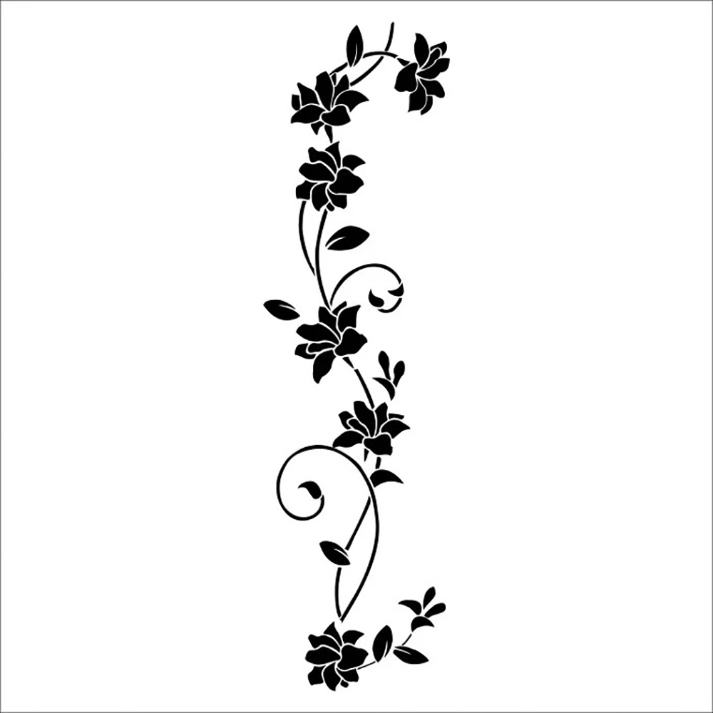 Black Floral Wall Decal Sticker ZY8139