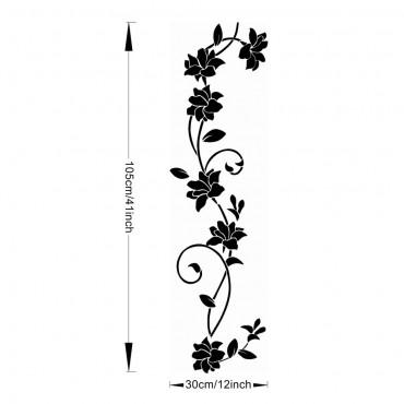 Black Floral Wall Decal Sticker ZY8139