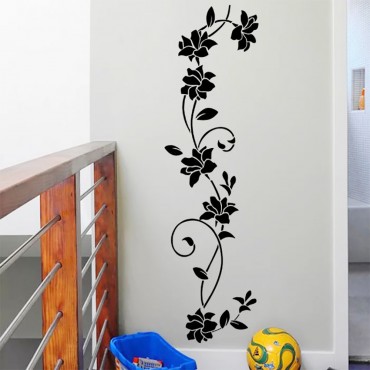 Black Floral Wall Decal Sticker ZY8139