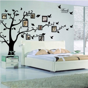 Huge Black Photo Frame Family Tree Wall Decal Sticker