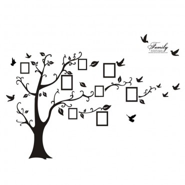 Huge Black Photo Frame Family Tree Wall Decal Sticker